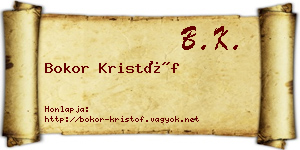 Bokor Kristóf névjegykártya